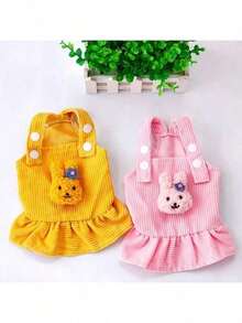 Cute Pet Dress, Dog Princess Skirt, Cat Teddy Poodle Bichon Autumn Dress, Spring/Autumn Casual Pet Dog Cat Lantern Skirt, Pet Clothing, Make Your Beloved Pet Look Adorable (Brooch Can Be Replaced) - Multicolor - View 7