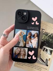 Customized Heart-Shaped Romantic Personalized Photo, Short Phrase, Signature Phone Case, Compatible With Samsung, Redmi, 13, 14, 15, 14C, A14, A15, 16A, A34, A35, A36, A53, A54, A55, A56, S25, S24, S23, S22, S21, S20 Ultra 16 Pro Max - Multicolor - View 3