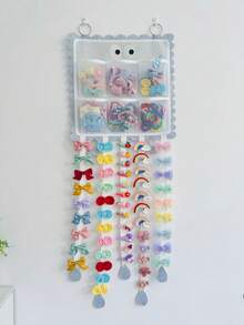 1 pieza Organizador de diademas con lazos para niñas, perchero para pinzas de pelo, organizador de accesorios para el cabello de bebé, decoración colgante de pared para habitación de niños, regalo de cumpleaños de bebé, regalo de baby shower - Multicolor - Ver 13