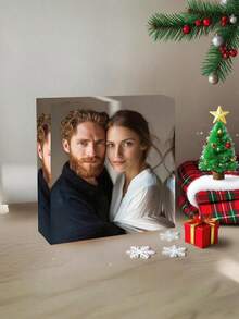 3D Acrylic Custom Photo Gift, Customized UV Photo Print Block Square, Gifts For Family And Friends Gift With Your Own Photo, Wedding Gift, Christmas Decorations,Room Decor,Fall Decor,Home Decor,Fall Decorations For Home,Christmas Decor Home,Wedding,Christmas