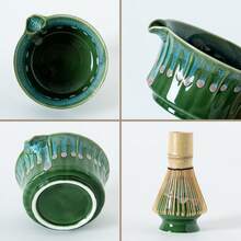 6 piezas Juego de Matcha Esmaltado Verde, que incluye Tazón Cerámico Resistente a Inclinaciones, Juego de Batidor de Matcha (Adecuado para Principiantes de Matcha), Tamiz de Acero Inoxidable, Batidor de Bambú, Cuchara, Taza de Matcha y Soporte para Taza - Juego Completo de Batidor de Matcha, Adecuado para Principiantes de Matcha, Juego de Matcha Estilo Japonés - Multicolor - Ver 4