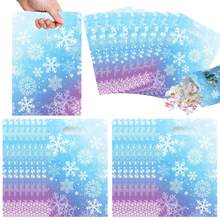 Saliro 30/50PCS Winter Snowflake Party Gift Bags - Snowflake Gift Wrapping Bags With Sturdy Handles, Holiday Celebrations, Christmas Gift Bags, Snowflake Pattern Bags, Sturdy Handle Bags, Party Accessories, Durable Materials, Party Planners, Christmas, Halloween, Anime And Game Merchandise Gift Wrapping Supplies - Baby Blue - View 1