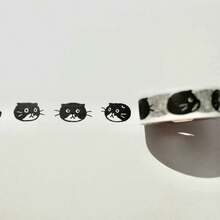 1 rolo de fita adesiva decorativa washi com estampa de gato de leite, estilo fofo desenhado à mão, adequada para scrapbooking, diário, artesanato faça você mesmo - Multicolorido - Ver 7