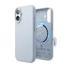 Elago High Quality Magnetic Liquid Silicone Case For IPhone 17, Compatible With MagSafe, Liquid Silicone Material, Protective Cover, Shockproof, Slim Phone, Fashion, Velvet - For Men, For Women, Luxury, Fashion, Minimalist - 淺藍色 - 查看 2