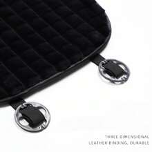 1pc Plush Car Seat Cushion, Soft Anti-Slip Comfortable Half-Covered Seat Pad Protector, Suitable For Autumn/Winter - Black - View 7