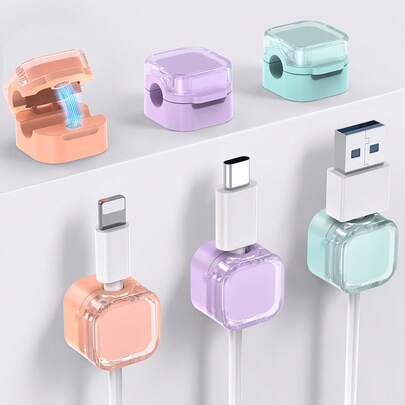 Clip magnético para cables, soporte y organizador adhesivo para cables, línea de carga USB, organizador de cables para oficina, escritorio y hogar