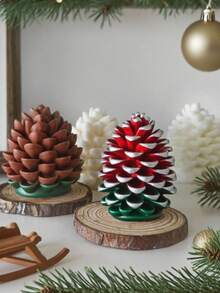 1pc 3D Christmas Pine Cone Silicone Mold For DIY Candles/Aromatherapy Devices/Resin Gypsum Crafts - Easy To Demold, Reusable With Fine Texture, Ideal For Holiday Decor & Christmas Gifts (Durable & Flexible)