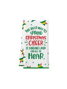 2/4pcs Ultra-Soft Polyester Christmas Kitchen Towels 15.7x23.6inch Absorbent Festive Christmas Kitchen Towels - Polyester, Cartoon Elf Design, Perfect For Holiday Decor & Gifts