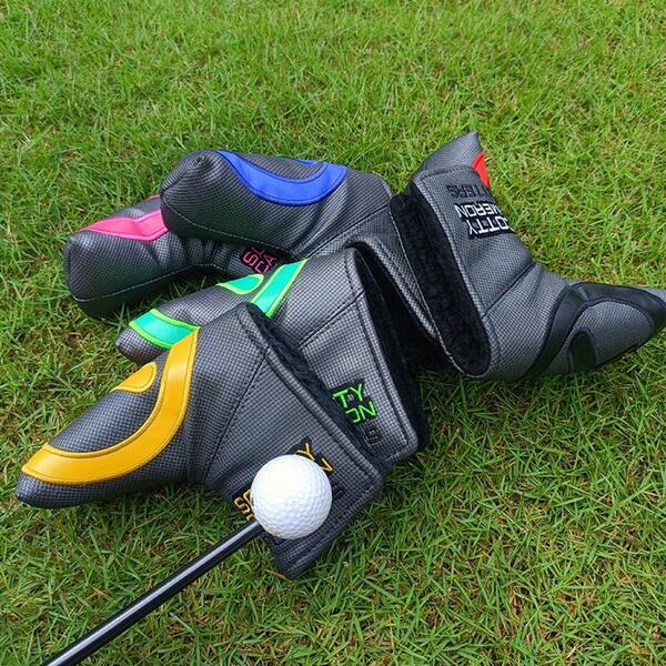 Fashion Design PU Leather Embroidered Golf Club Blade Putter Head Cover