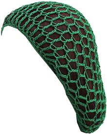 Women Soft Rayon Snood Hat Hair Net Crocheted Hair Net Mix Colorshalloween - Fw-12-綠色 - 查看 1