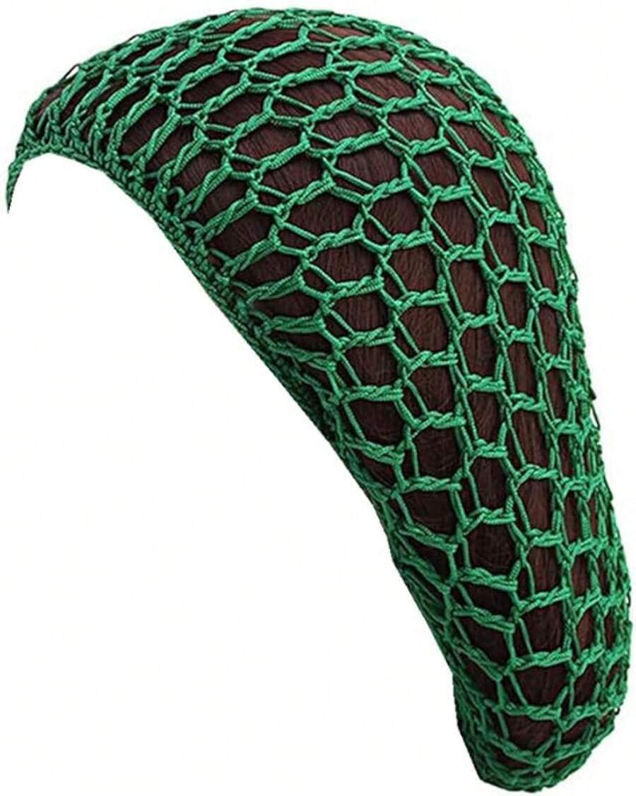 Women Soft Rayon Snood Hat Hair Net Crocheted Hair Net Mix Colorshalloween - Fw-12-綠色 - 查看 1
