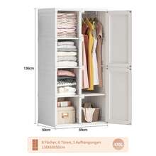 HOKZYHOUSE Kleiderschränke, Faltbare Garderobe mit 5 Würfeln, 1 Kleiderstange - Sehr einfache Montage, Mehrzweckgarderobe für Wohnzimmer, Schlafzimmer, Wohnung