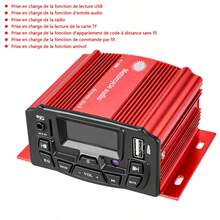 Universal Motorcycle Audio Remote Control Stereo 2 Speakers Universal Red Sound System SD USB MP3 Waterproof Motorcycle Radio - Red - View 10
