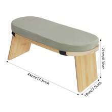 Kangten Meditation Bench, Foldable& Ergonomic Meditation Stool, Foldable Kneeling Meditation Bench CNCEST Meditation Bench, Foldable& Ergonomic Meditation Stool, Wooden Meditation Stool With Cushion Used As A Yoga Bench, Prayer Bench (Green) A Nice Gift - 木色+綠色 - 查看 3