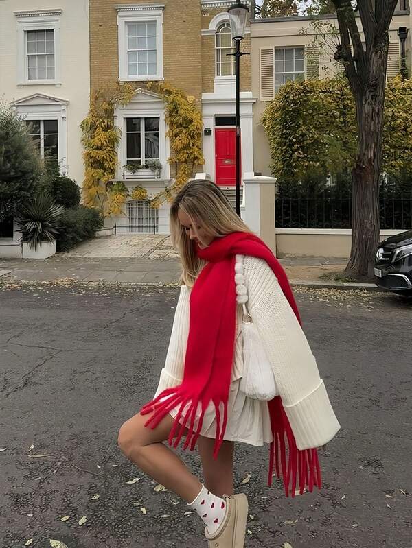 1 Eșarfă din mohair de culoare solidă pentru femei, toamna și iarna 2023, nouă versiune coreeană cu gât all-in-one, a pelerinei groase și calde Advanced Sense, potrivită pentru uz zilnic