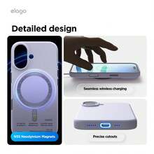 Elago High Quality Magnetic Liquid Silicone Case For IPhone 17, Compatible With MagSafe, Liquid Silicone Material, Protective Cover, Shockproof, Slim Phone, Fashion, Velvet - For Men, For Women, Luxury, Fashion, Minimalist - 紫色 - 查看 8