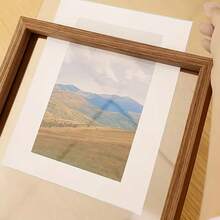 1pc Wooden Double-Sided Transparent Photo Frame, Tabletop Display, Thickened High-Definition Acrylic Clear Panel, Suitable For Photos, Plant Specimens, New Desktop Decor Frame