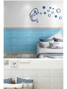 4/12pcs Self-Adhesive 3D Wall Panels - Soft, Thick, Anti-Collision, With Diamond Pattern Tatami Boards, Suitable For Bedroom And Living Room Decor, Grey And White, Wall Protection | Decorative Wall Panels | Self-Adhesive Wallpaper, Removable Wall Stickers, Home Decor, 35cm*70cm 3D Embossed Foam Wallpaper, Faux Leather Texture, Soft And Textured, Reusable And Trimmable, Bedroom Decor Background, Sound-Absorbing Thick Wall Coverage, Headboard Padding, Waterproof, Moisture-Proof, Dust-Proof And Collision-Proof Stickers - Multicolor - View 5