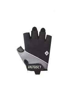 1 Pair Solid Color Letter Print Polyester Fiber Women Sports Fitness Half Finger Gloves, Breathable Anti-Slip Cycling Yoga Gym Training Unisex - B - View 17