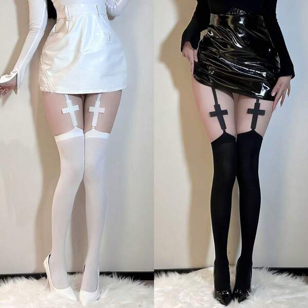 Sexy Lingerie Pure Desire Temptation Cross Over The Knee Socks Stockings Thin Pure Desire Style Suspenders High Tube