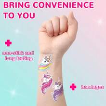 10/20/30 pezzi Cerotti a tema unicorno con 10 disegni, cerotti per ferite a tema cartone animato, preferiti dai bambini, cerotti protettivi colorati e divertenti a tema cartone animato, per graffi e cadute dei bambini, emostasi rapida, essenziali per uso domestico e all'aperto