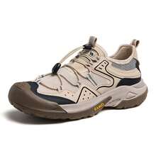 CAMEL CROWN Autumn Shock-Absorbing Breathable Anti-Collision Slip-Resistant Thick Sole Lace-Free Men Urban Outdoor Hiking Shoes - Apricot - View 4