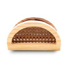 Classic Straw Napkin Holder In Pine Wood With MDF – Charming Table Setting - Multicolor - View 2