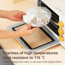 10 piezas/30 piezas Papel de aluminio para envolver alimentos, plateado, elástico, apto para contacto con alimentos, sin olor, adecuado para almacenar sobras y protección contra el polvo, para uso en cocina y restaurante, apto para contacto con alimentos - Plateado - Ver 5