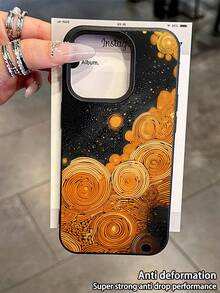 1pc Minimalist Retro Cloud Reflection Litchi Texture Waterproof Shockproof Anti-Slip Soft Phone Case, Suitable As Birthday, Holiday Gift For Friends, Family, Couples, Compatible With Apple// Phones - Multicolor - View 4