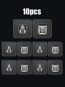 6/10/20/30pcs Super Strong Waterproof Bathroom Adhesive Multi-Function Hookless Card Clip No-Punch Fixed Wall Hanging, Household Use