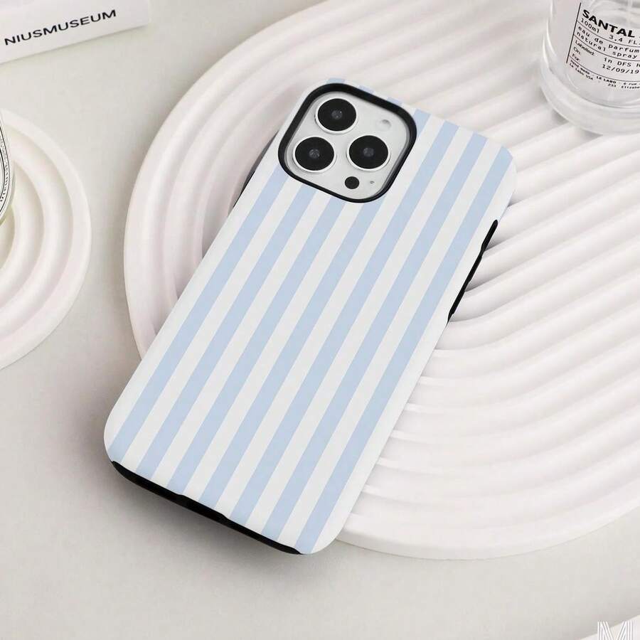 Fresh Blue White Stripes Personalized Phone Case For Phone 14 12 13 Pro Max XR 11 Pro Max Tough Cover SE Phone Case, Christmas Gift - Màu hỗn hợp 1 - Xem 1