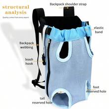 宠物背包，透气网眼狗/猫背包，适合中小型宠物，便携式户外旅行包
