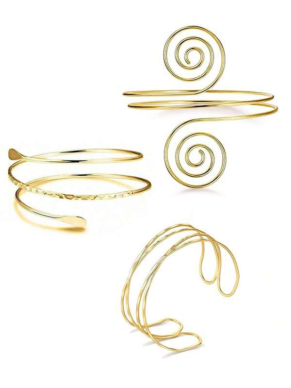 3 Stücke verstellbare offene geometrische Armmanschetten, einfaches, lässiges Party-, Feiertags- und Halloween-Dekorations-Set