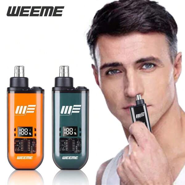 WEEME USB Rechargeable Transparent Nose Hair Trimmer, Stylish & Portable, Ideal For Men's Personal Care, Easy Grooming, Always Maintain A Neat Image, Transparent Nose Hair Trimmer: Clear Blade, Easily Trim Every Detail, Gift For Boyfriend