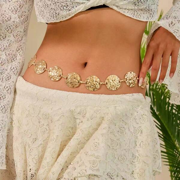 1 Stück metallische Taillenkette, modischer minimalistischer sexy Körperkettenzubehör