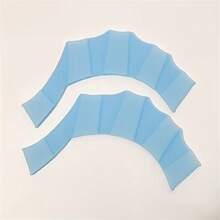 1pc Silicone Mesh Finger Gloves For Enhanced Swimming Speed & Strength - Ideal Training Gear, Pair Of Hand Fins, Fit, Lightweight & Durable Swim Equipment, Speed Enhancement Gloves | Webbed Hand Design | Silicone Swim Gloves Adult Swimming Paddle Palm Children Frog Handwebs, Swimming Gear - 淺藍色 - 查看 5