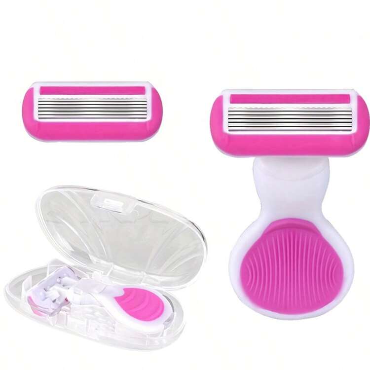 Mini 6-Layer Women's Shaver, Portable Razor | Pink Shell Design | Suitable For Underarms And Intimate Areas | Can Be Used With Soap For Manual Depilation | Leaves Skin Smooth And Soft - Pink - View 8