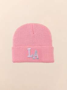 1 Stück Baby Doppel-Bommel Beanie, schwarze Mütze, kuschelige gestrickte Winter Warm Herz süße Mütze für Kinder, Outdoor Accessoire, Winter Baby Mütze