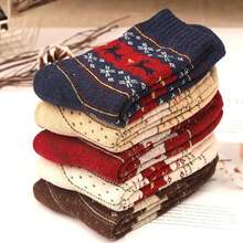 5 Paar Damen Winter Candy farbige Cartoon dicke künstliche Wolle warme gestrickte Socken