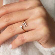 Letter Rings For Women - Adjustable Gold Rings With Non-Tarnish Coating.Delicate Craftsmanship Piece. - Alphabet Ring-x - View 4