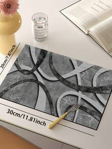 1pc Silica Gel Kitchen Floor Mat, Abstract Geometric Lines In Gray Tones, Curved And Intersecting Lines Combined With Marble-Like Texture, Creating A Simple Yet Modern Visual Effect, Fashionable And Personalized. Soft And Comfortable Underfoot, Quickly Absorbs Water And Oil, Easy To Handle Kitchen Spills. - Multicolor - View 14