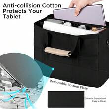 Canvas Tote Bag With Multi-Pocket For Women, Stylish & Spacious Messenger Bag - Durable, High-Capacity, Versatile With Comfortable Single Shoulder Strap And Organized Compartments - 黑色 - 查看 3