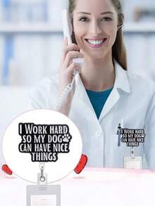 1 buc Cuvinte Interesante - Clemă Telescopică pentru Insignă cu Lucrări Din Greutate - Obiect Mic de Identitate la Modă DIY, Clemă Metalică, Ușor de Agățat, Este Un Obiect Mic Practic Pentru Locuri de Birouri, Expoziții, Școli, Spitale, Angajații De Birouri Pentru a Evidenția Rolele De Insignă Personalizate Auto-Asamblare, Suport Pentru Insignă De ID Foarte Potrivit Pentru Medici, Asistente Medicale Și Profesori Personal De Birou Voluntar Rolă De Insignă De Toamnă