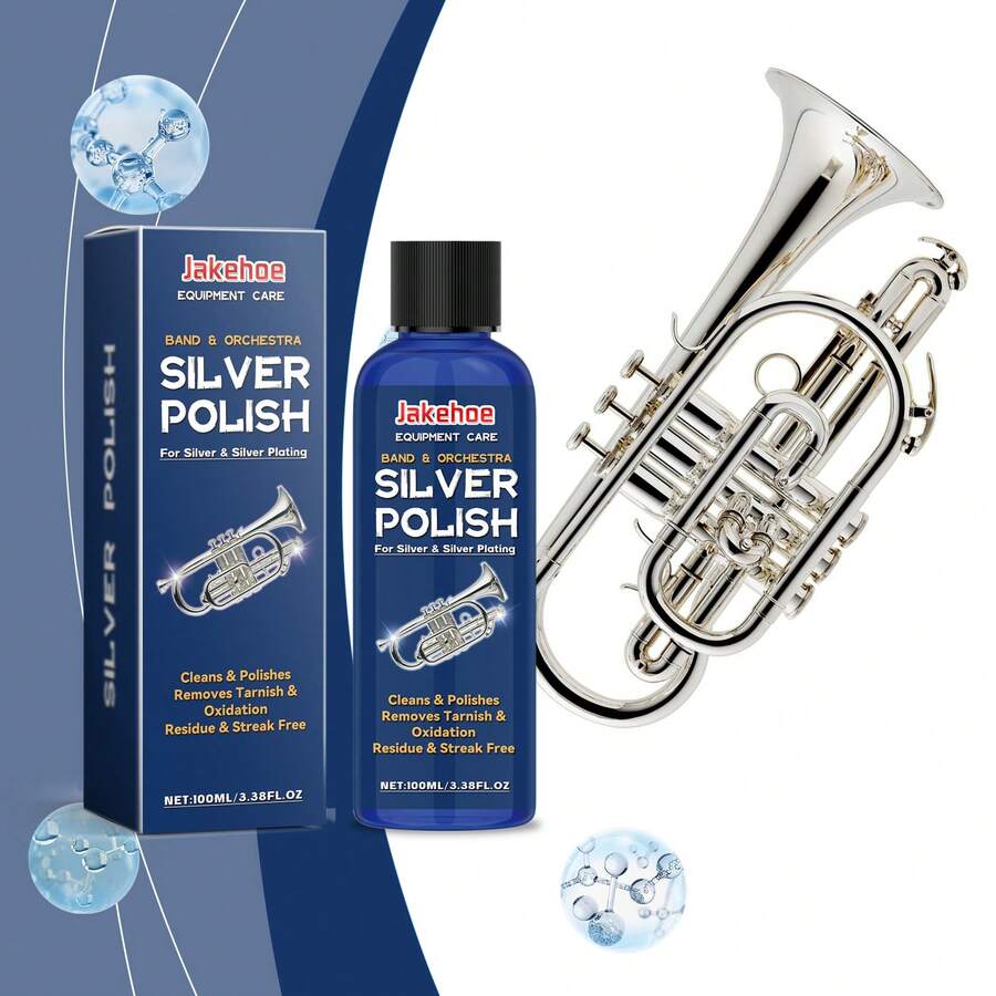 100ml Silver Jewelry Cleaner Liquid Silver Oxidation Yellowing Polishing Rust Stain Remover Anti-Tarnish For Silver Instruments Watch Diamond