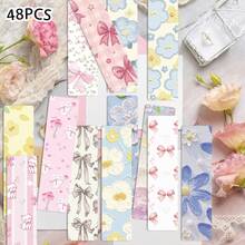 48pcs Romantic Bowknot Pattern Bookmarks, Pink Series, Bookmarks Set, Diary Journal Reading Markers, Decorative Accessories, School Supplies, Gifts For Girls, Christmas & New Year Gifts, Stationery Gifts For Book Club Members, Writers, Teachers, Back To School, Vibrant Book Companion, Bomboniere 18th Birthday, Graduation Bomboniere, Personalized Bookmarks, Desk Decor