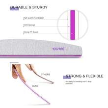 Canvalite 10 PCS Nail File Professional Nail Files Reusable Double Sided Emery Board(100/180 Grit) Nail Styling Tools For Home And Salon Use Christmas Gifts For Women - Nửa vầng trăng - Xem 3