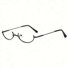 Fashion Women's Retro Frameless Half-Frame Costume Props Glasses, Party Accessories, Frameless, Anime Decorative Glasses, Live Streaming Props Glasses, Anime Cosplay Glasses, Ideal Gift Choice - 黑色 - 查看 13
