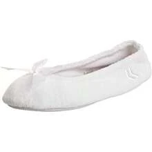 Isotoner Women's Terry Ballerina Slipper Clog(6.5-7.5 White Stripe) - 類型2 - 查看 2
