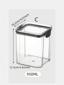 1 件带盖食品储存容器，密封食品罐，食品储存盒，用于食品储藏和整理，罐装谷物、大米、意大利面、面粉和糖，家庭厨房用品 - 黑色 - 查看 13