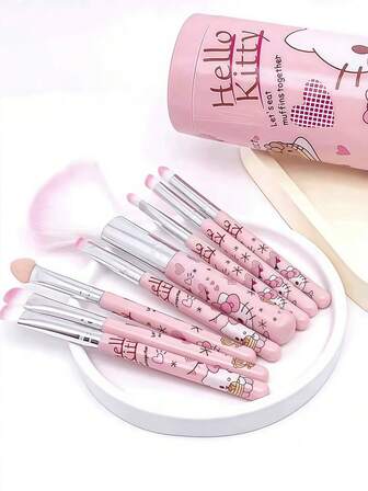 Sanrio 1 Pc Hello Kitty Adorable Cartoon Makeup Brush Set. This Set Comes With A Creative Portable Cylindrical Cosmetic Brush Organizer That Can Store Multiple Makeup Brushes, Making It Perfect For Commuting, Dating, And Outings. The Kit Includes A Variety Of Beauty Tools Such As Blush Brushes, Eyebrow Brushes,Brush Set,Makeup Brush Kit,Make Up Brush Set,Make Up Set Complete,Makeup Brush Set,Complete Makeup Kit,Brush Kit,Brushes Makeup Set,Makeup Gift Set
